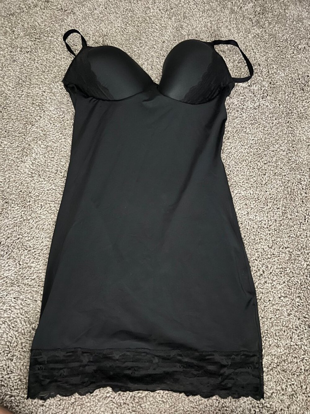 Spanx Red Hot Label by Spanx Luxe & Lean Lace Full Slip Black 1X - Picture 2 of 3